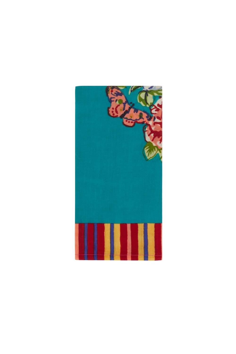 Lisa Corti tovagliolo cotone 50x50cm kandem flower green Vendita Economica