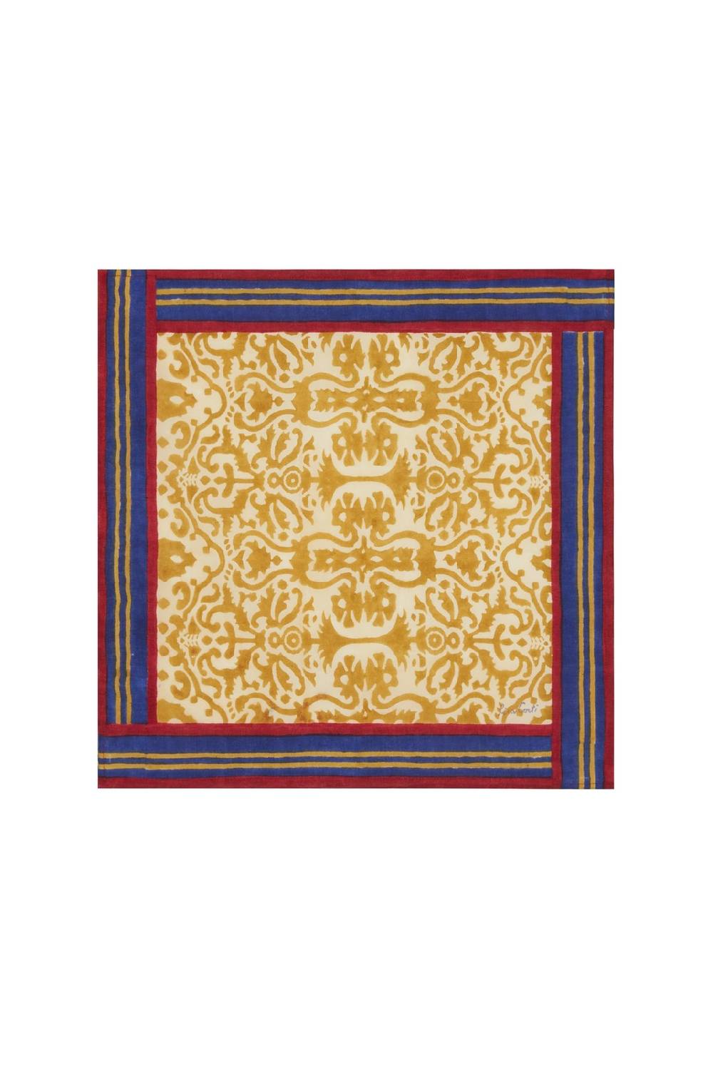 Lisa Corti tovagliolo cotone 50x50cm damask stripes chutney In Saldo