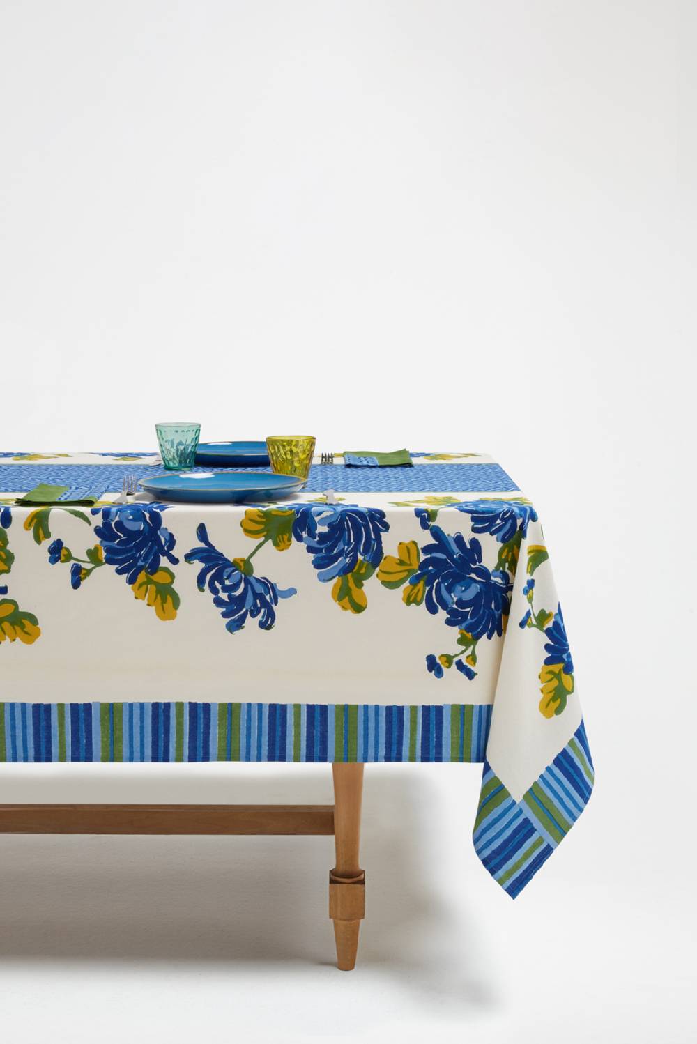 Lisa Corti telo cotone 140x240cm vienna blue cream Promozione Limitata