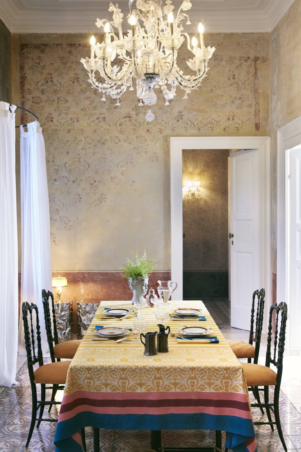 Lisa Corti telo cotone 140x240cm damask design gold Affare Del Giorno