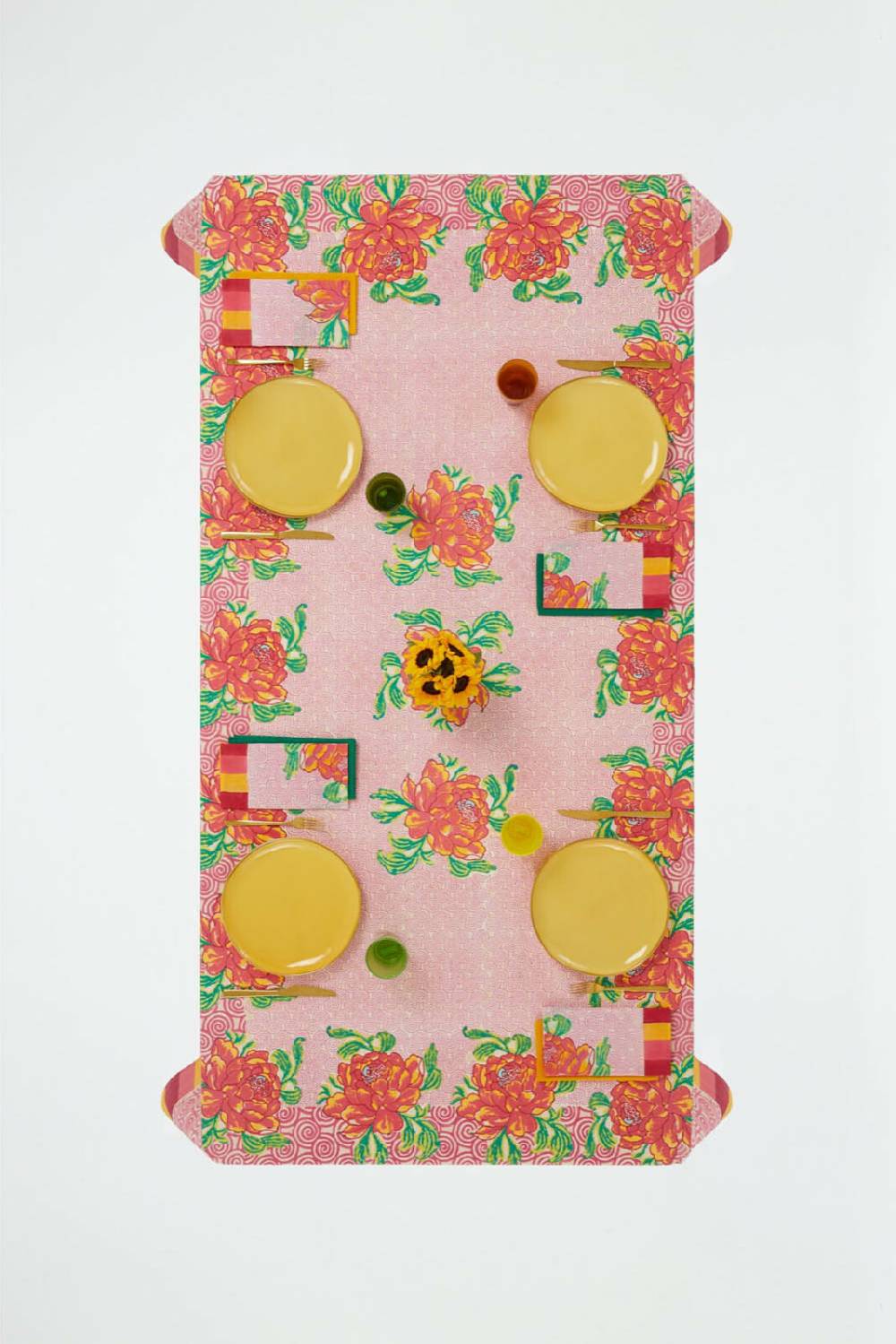 Lisa Corti telo cotone 140x240cm camelia magenta pink Sottocosto