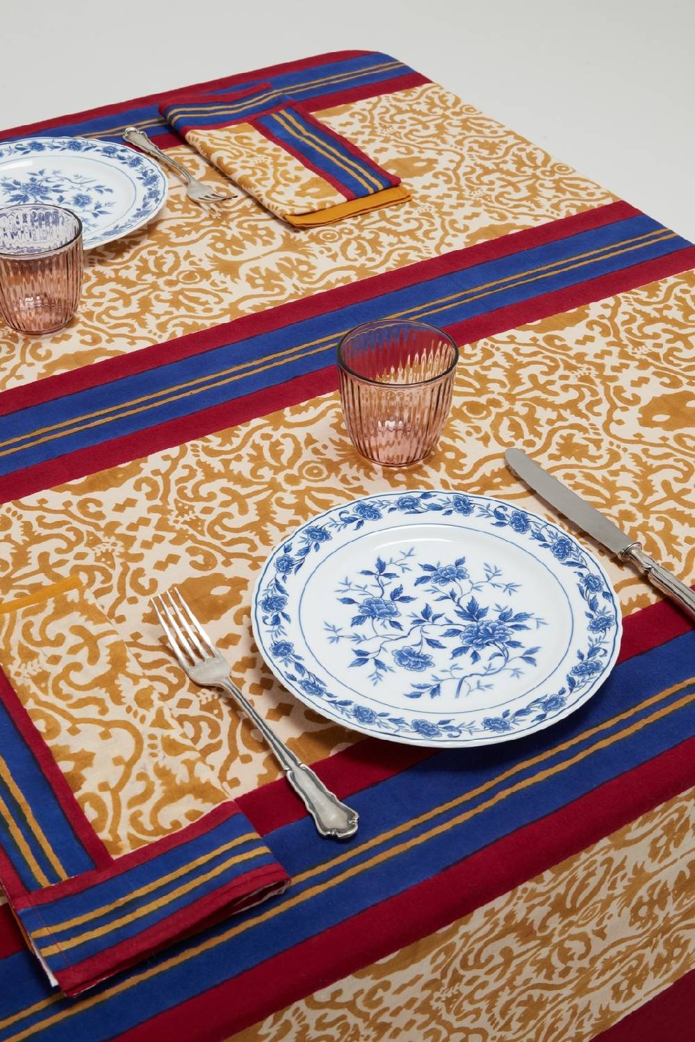 Lisa Corti telo cotone 140x240cm damask stripe chutney Novità