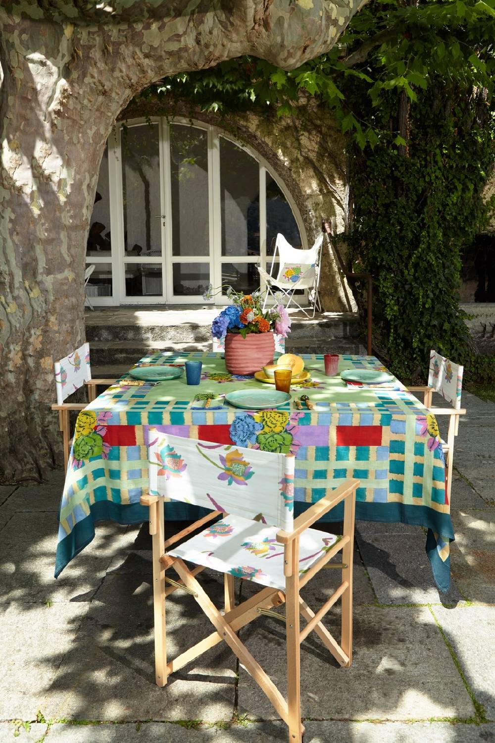 Lisa Corti telo cotone 140x240cm ankara aqua Sconto