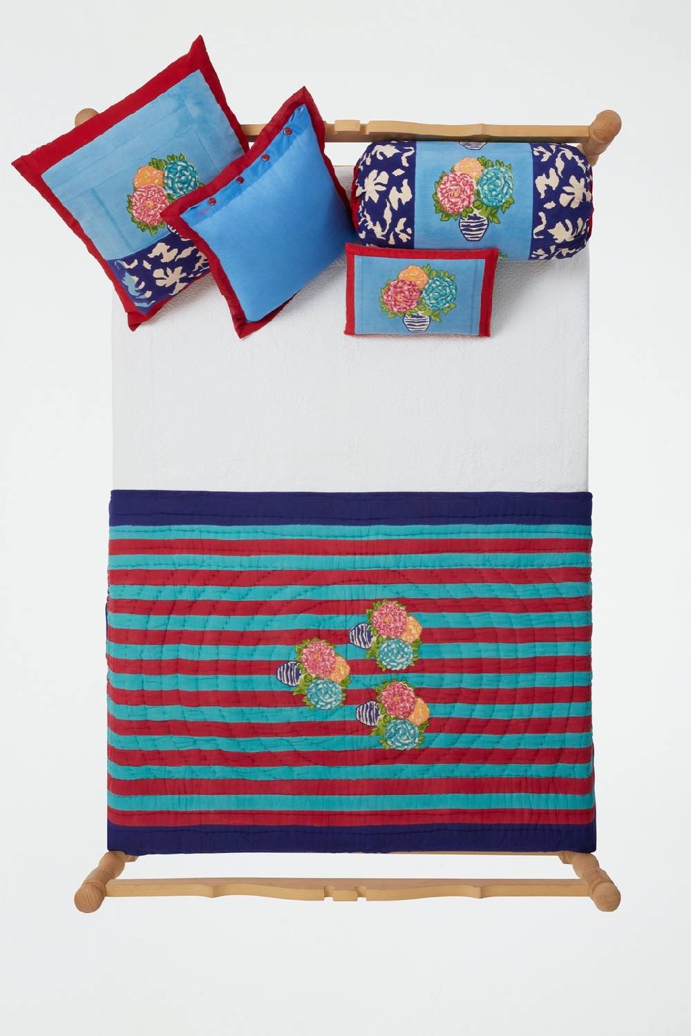 Lisa Corti trapunta reversibile 110x180cm lisa corti x la minervetta blue pot sky Presa