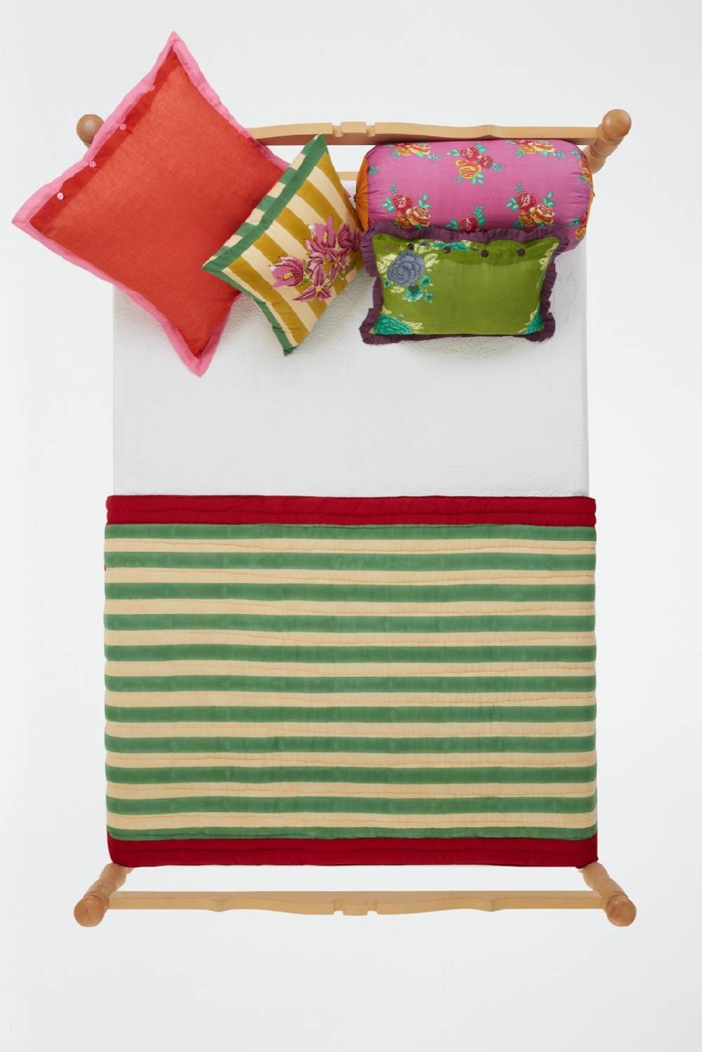 Lisa Corti trapunta reversibile 110x180cm issimo x lisa corti bouganville stripes white mustard Saldi Di Fabbrica