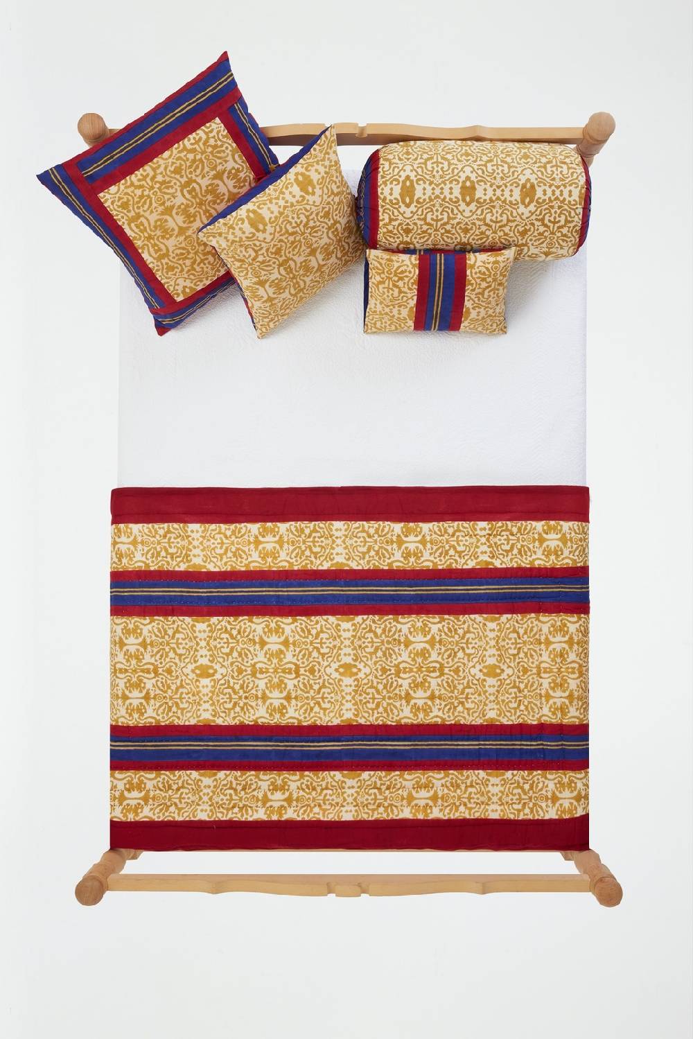 Lisa Corti cuscino cotone 30x40cm damask stripes chutney Pezzi Unici