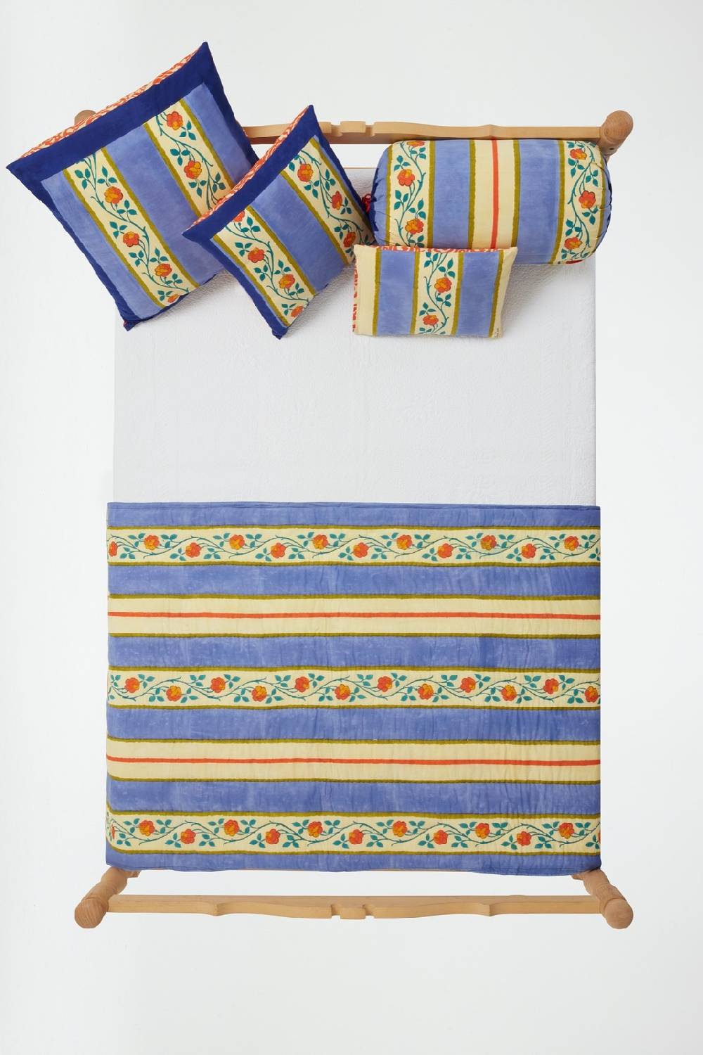 Lisa Corti cuscino cotone 30x40cm varanasi stripes pervinch Qualità Garantita