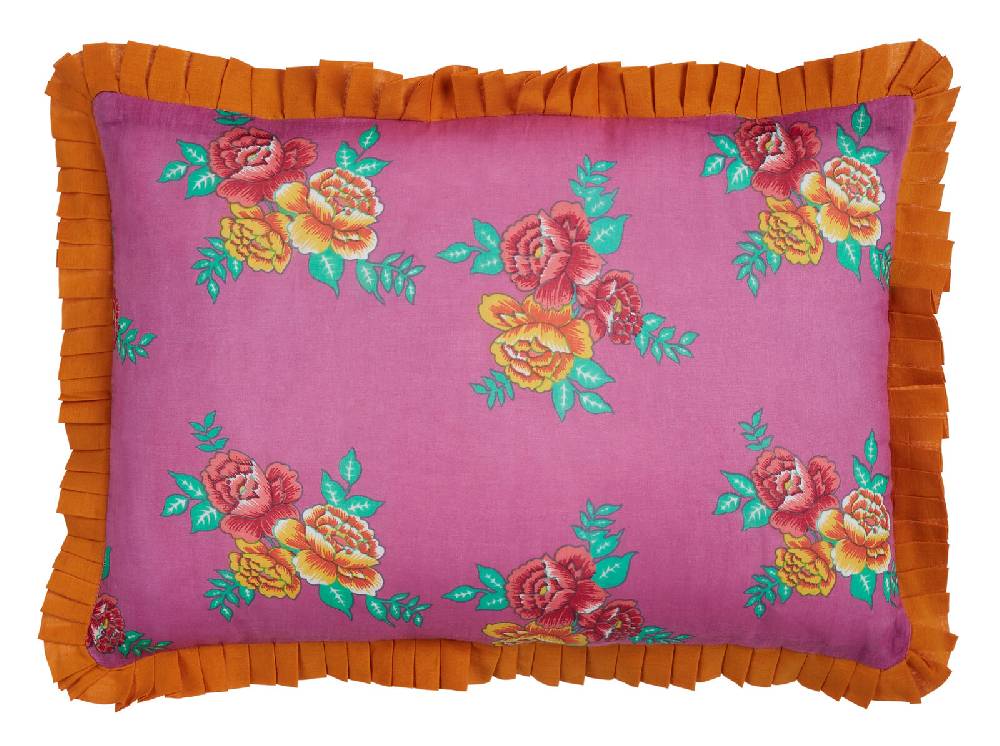 Lisa Corti federa organza 35x50cm gulab flower purple Affare Del Giorno