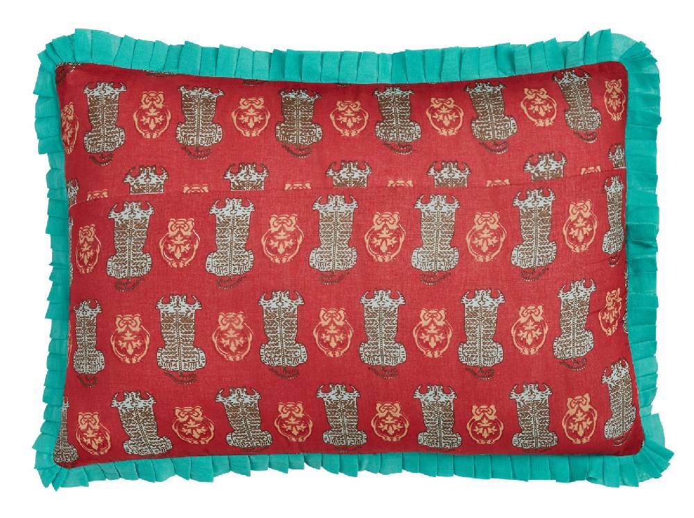 Lisa Corti federa organza 35x50cm tiger motive maroon Convenienza