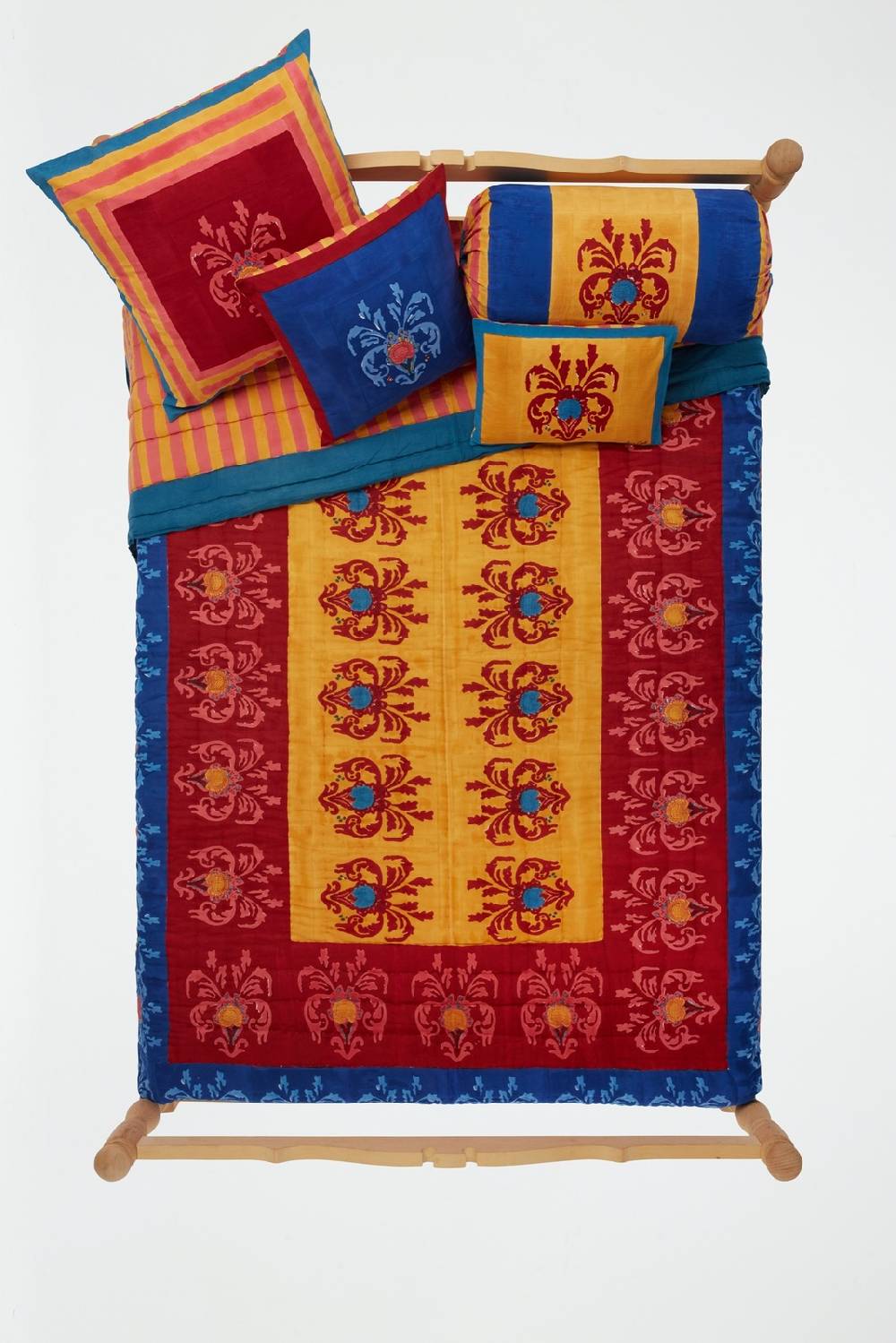 Lisa Corti federa cotone 45x45cm brocade royal blue Offerta