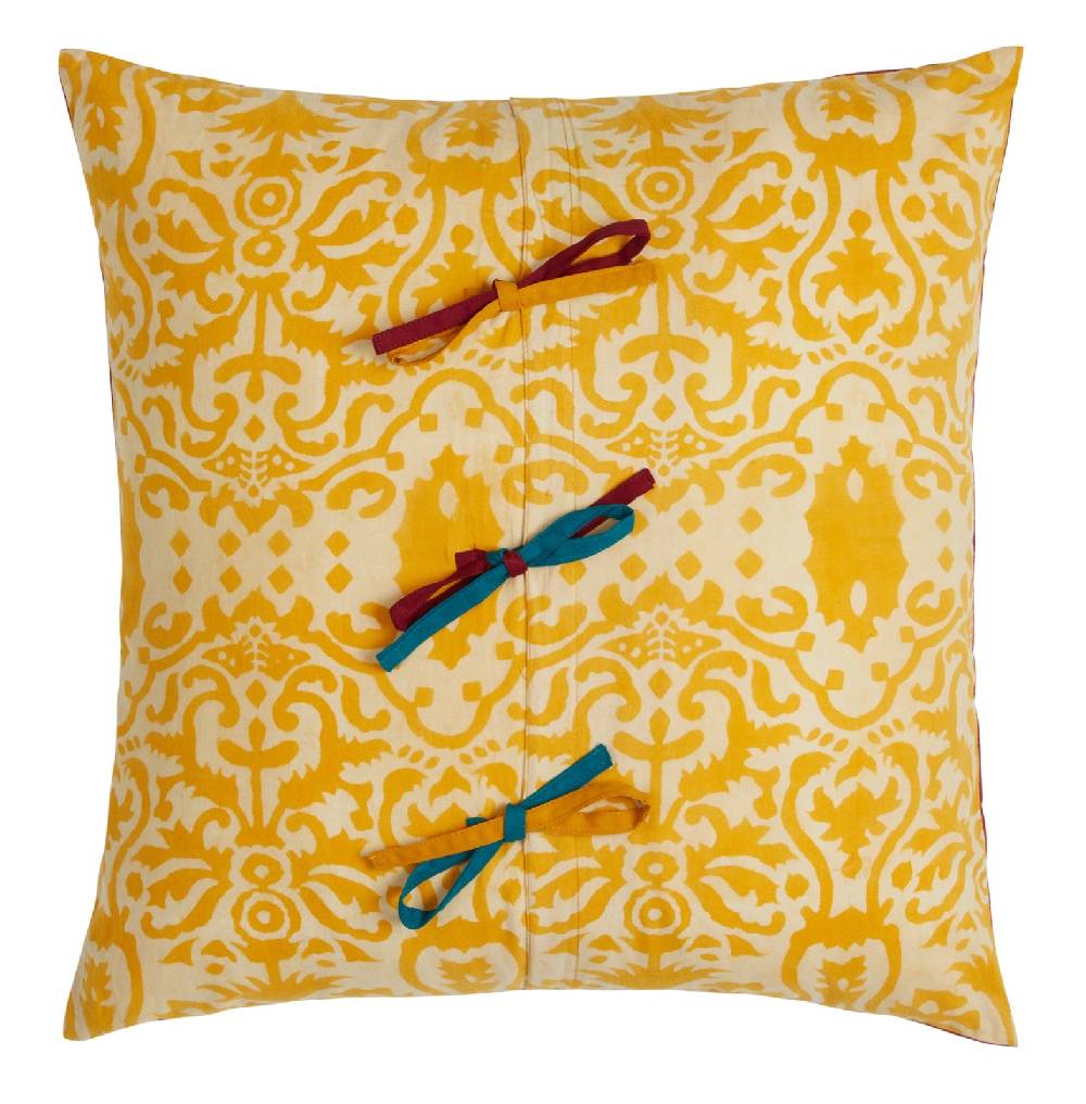 Lisa Corti federa cotone 45x45cm damask design gold In Vendita