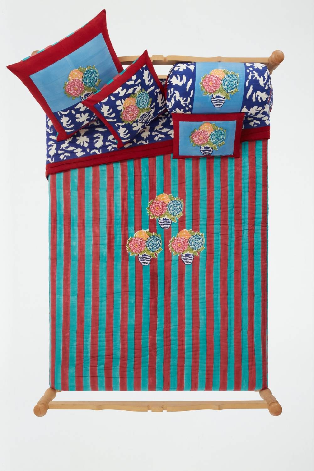 Lisa Corti trapunta reversibile 250x270cm lisa corti x la minervetta blue pot sky 2025