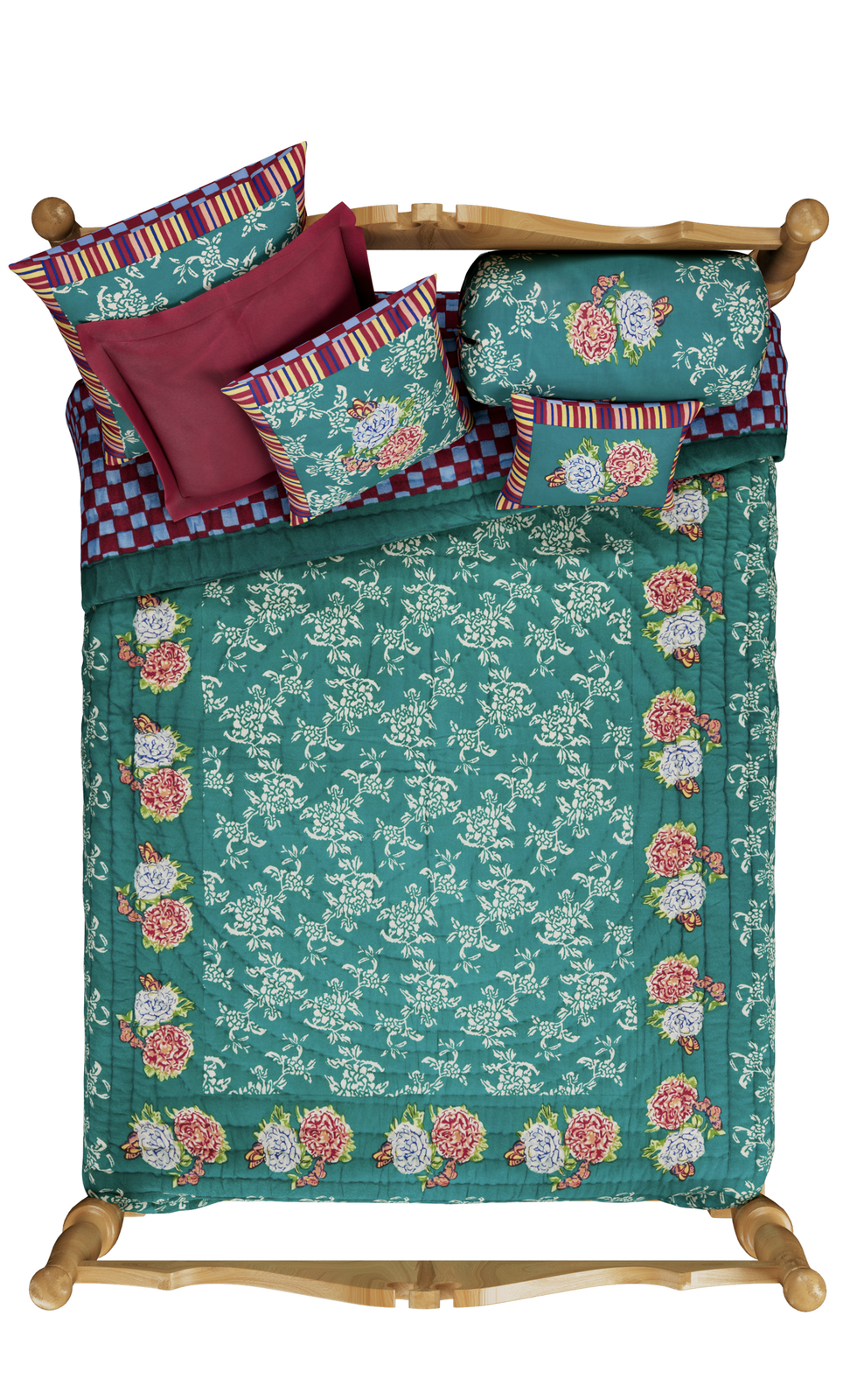 Lisa Corti trapunta reversibile 250x270cm kandem queen green Italy