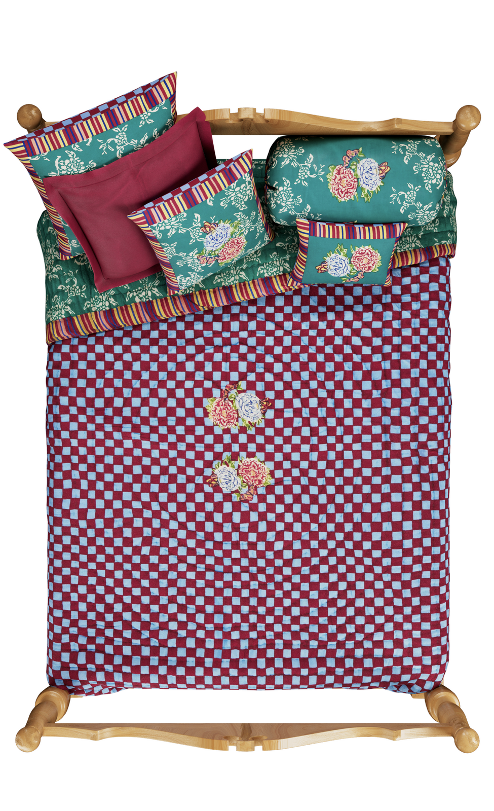 Lisa Corti trapunta reversibile 250x270cm kandem queen green Italy