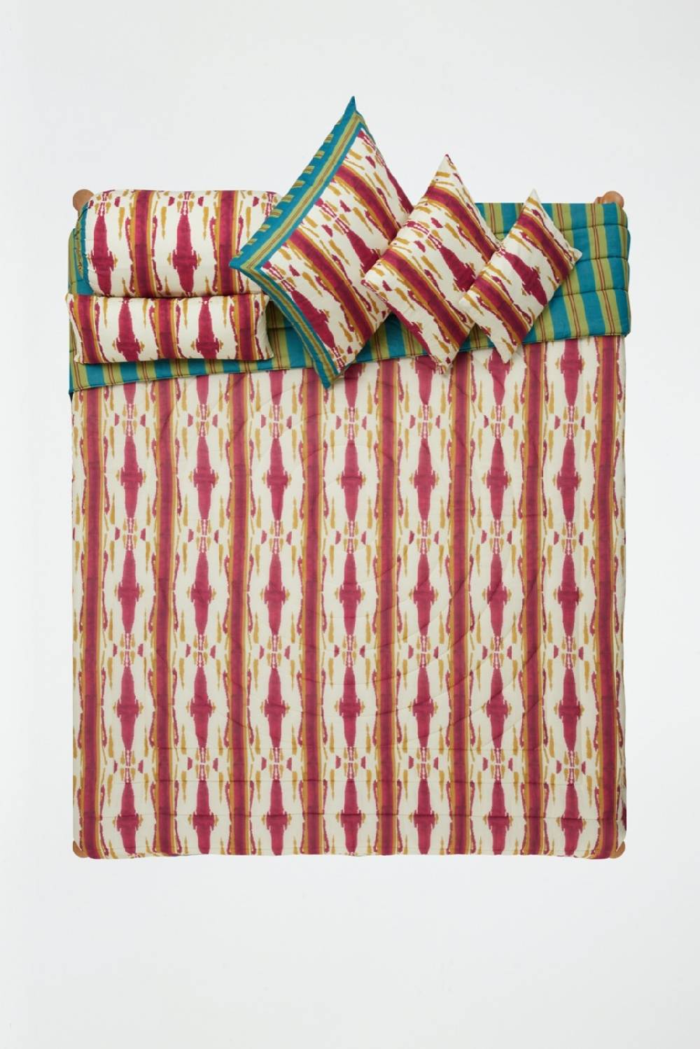 Lisa Corti trapunta reversibile 250x270cm flame aubergine gold Soddisfazione Garantita