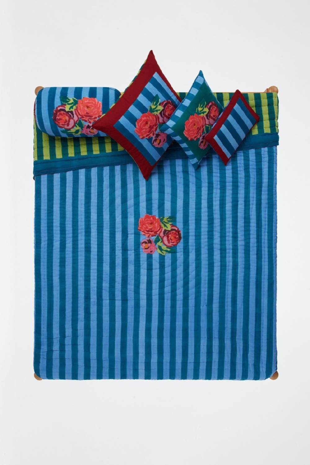 Lisa Corti trapunta reversibile 250x270cm nizam stripes ferozi sugar Qualità Garantita