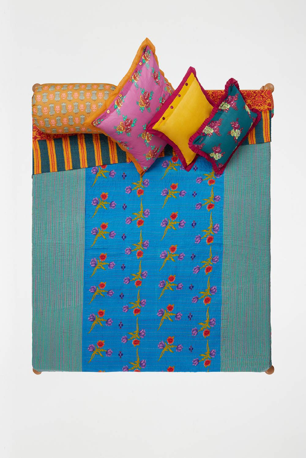 Lisa Corti copriletto reversibile gudri 250x270cm kauai peony olive green Promozione Limitata