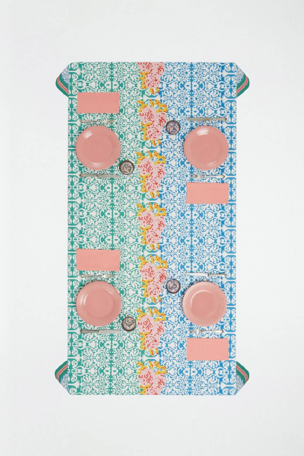 Lisa Corti telo cotone 250x270cm dam dam veronese blue Vendita Calda
