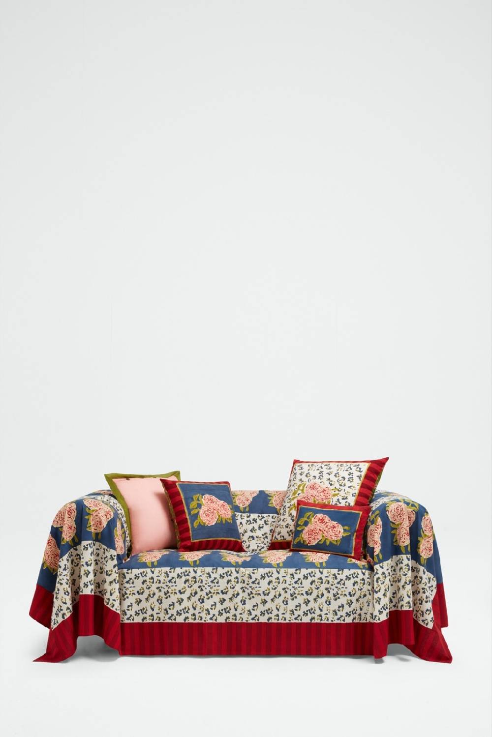 Lisa Corti telo cotone 250x270cm leopard stripes dark blue Negozio