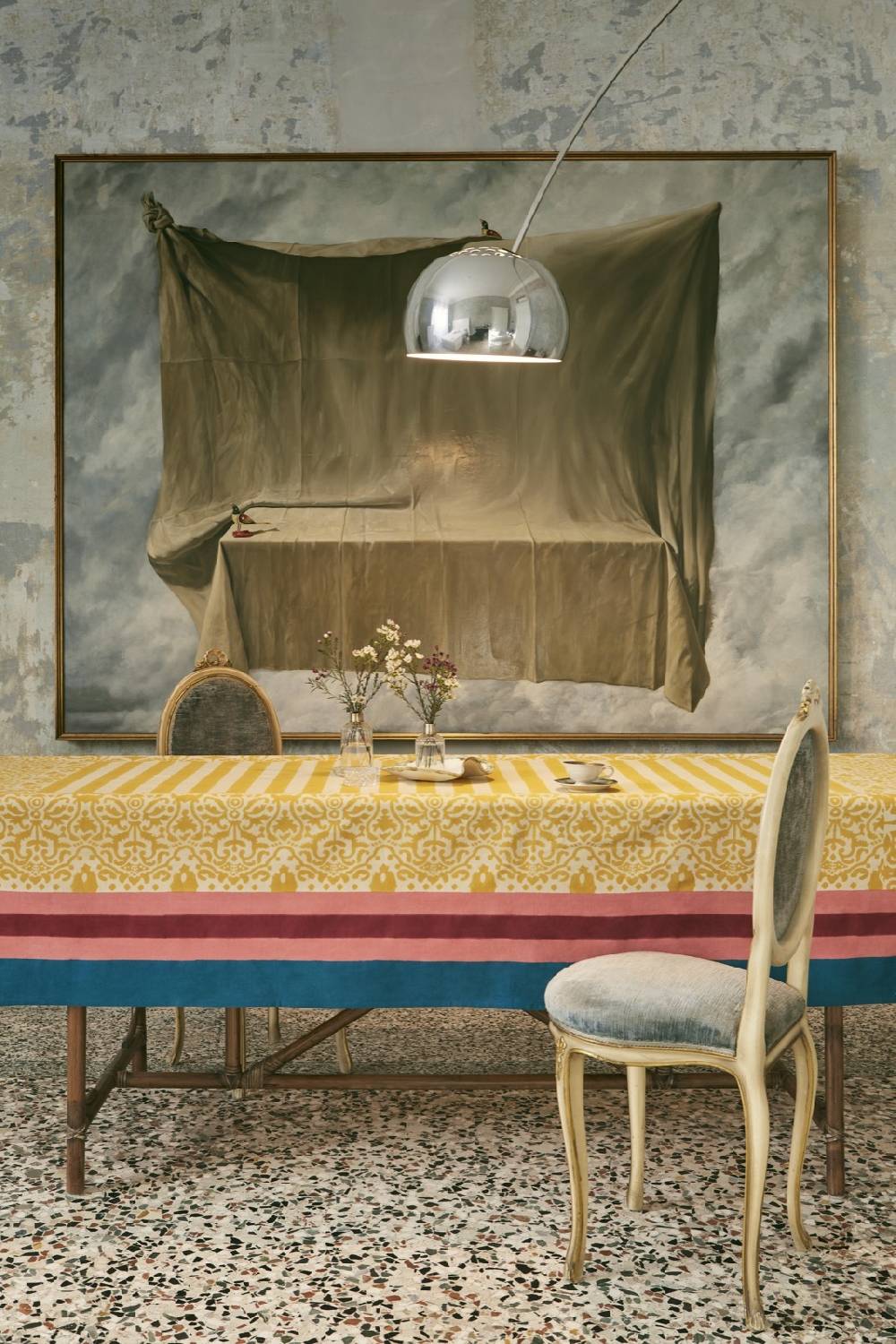 Lisa Corti telo cotone 250x270cm damask design gold Moda