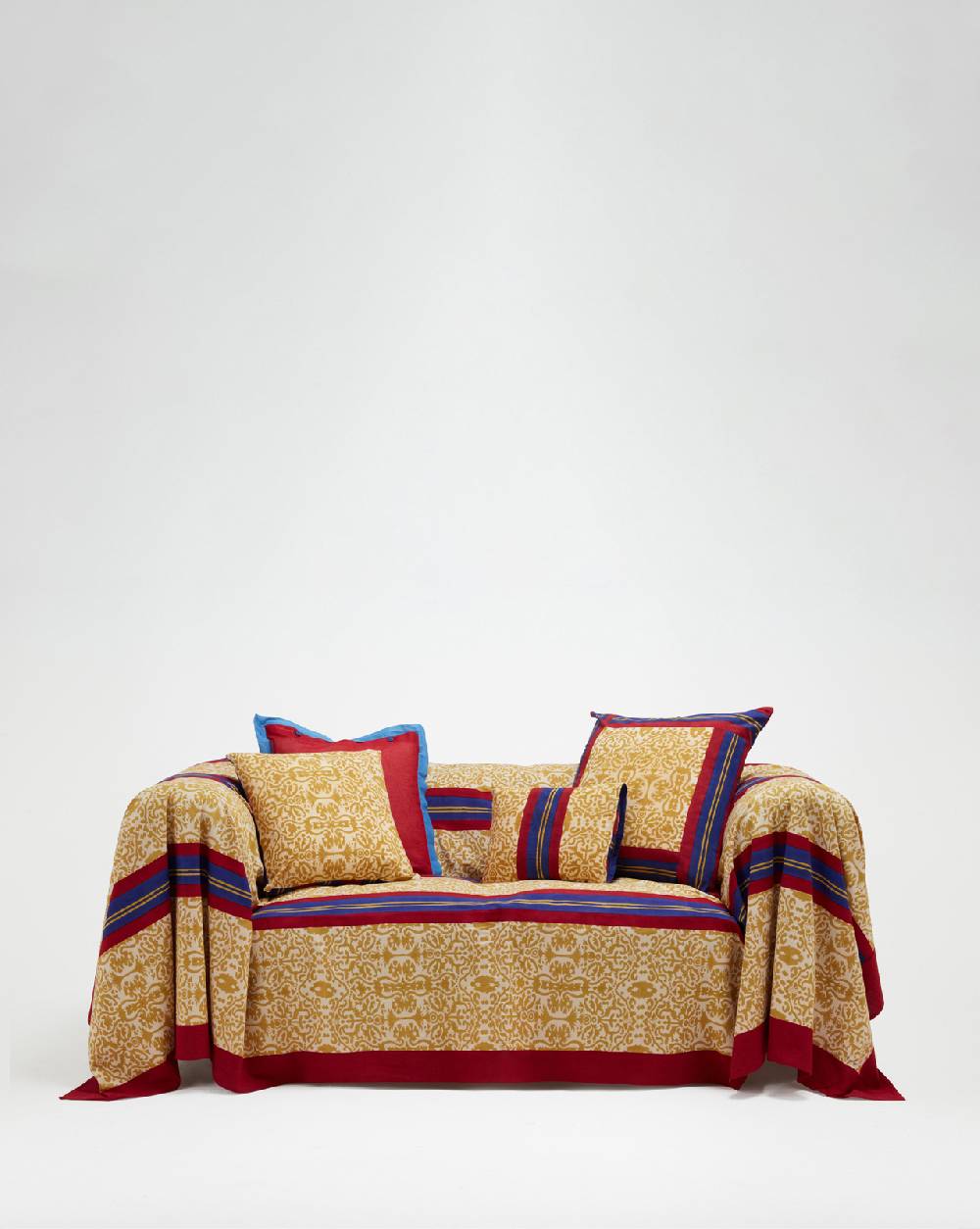 Lisa Corti telo cotone 250x270cm damask stripes chutney Italy