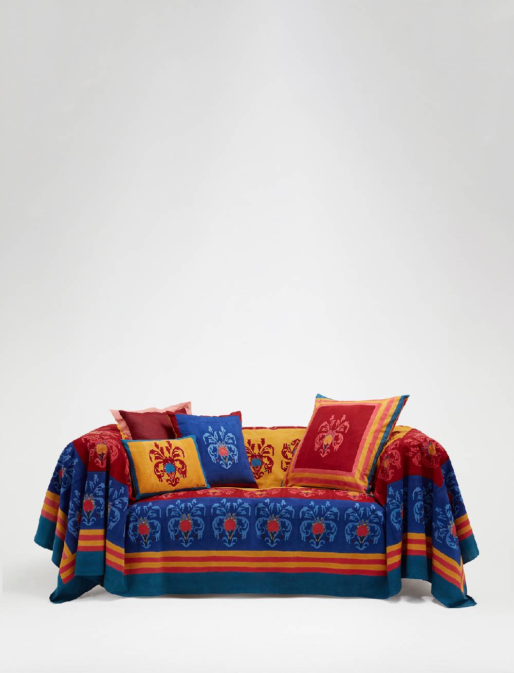Lisa Corti telo cotone 250x270cm brocade royal blue 2025
