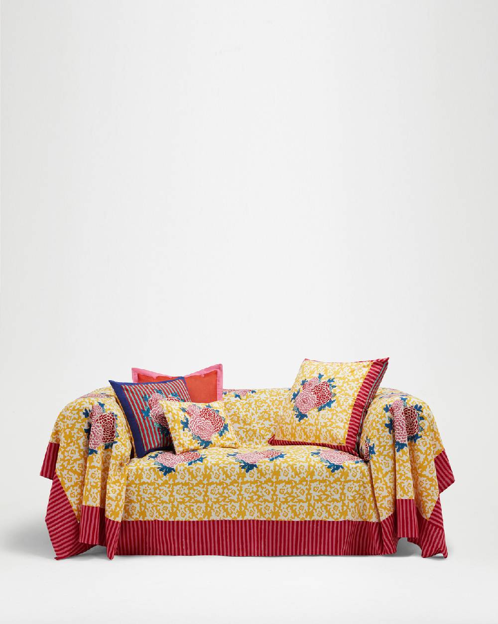 Lisa Corti telo cotone 250x270cm lisa corti x la minervetta arabesque corolla gold natural Soddisfazione Garantita