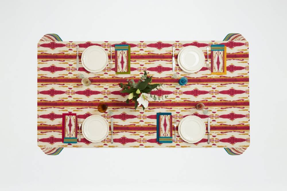 Lisa Corti telo cotone 250x270cm flame aubergine-gold Qualità Garantita
