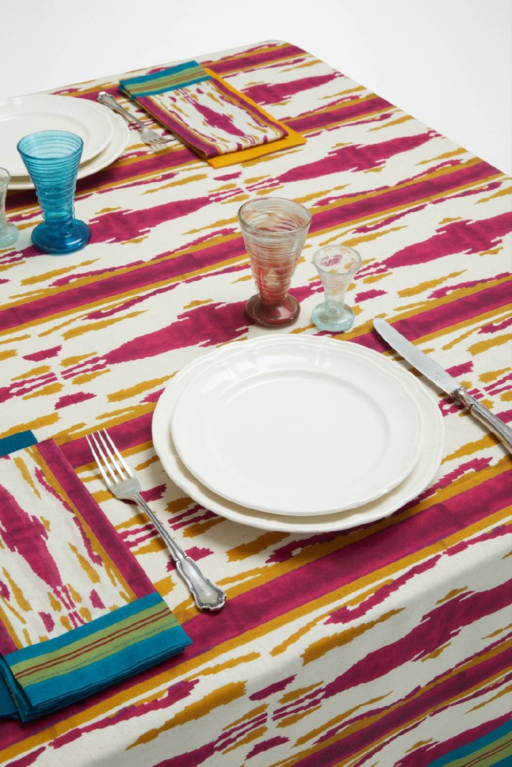 Lisa Corti telo cotone 250x270cm flame aubergine-gold Qualità Garantita