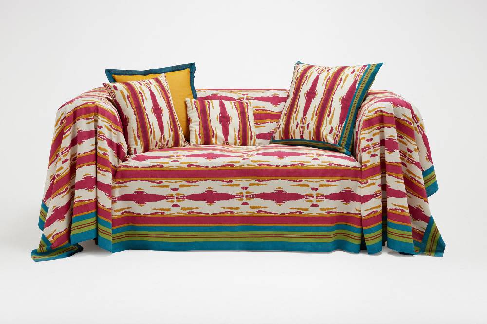 Lisa Corti telo cotone 250x270cm flame aubergine-gold Qualità Garantita