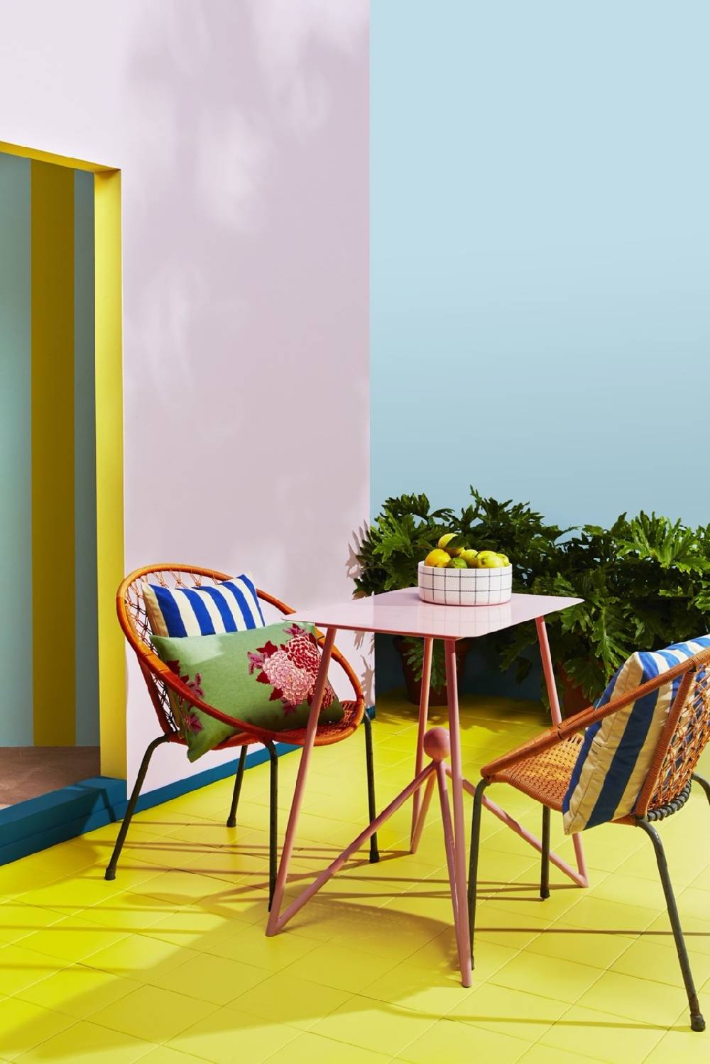 Lisa Corti tessuto da esterni stripes blue natural Sconto