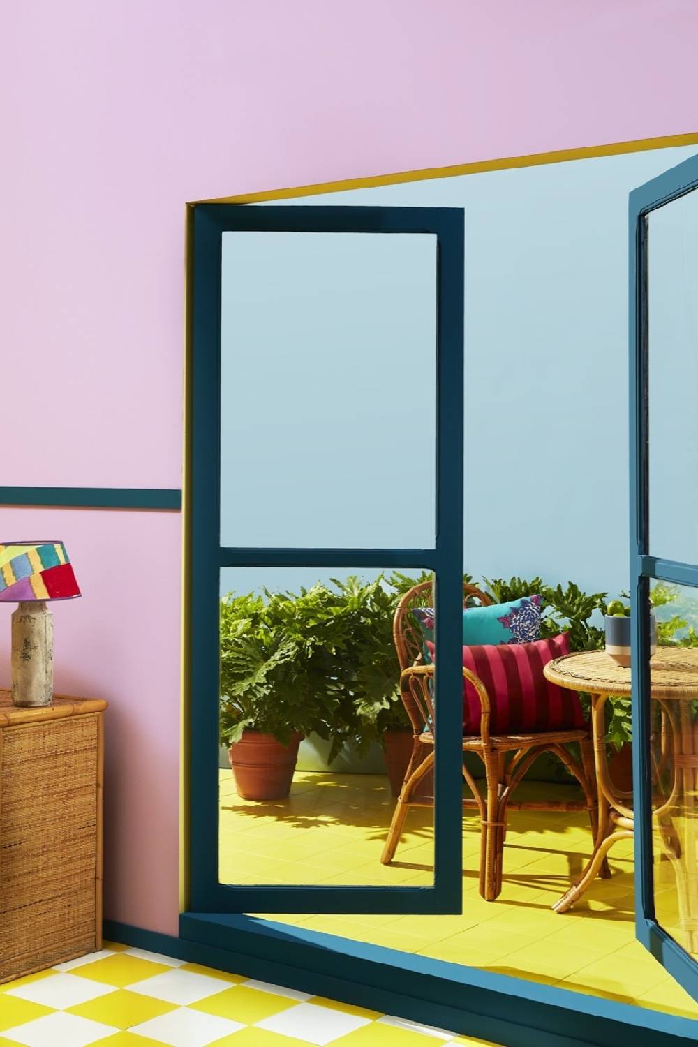 Lisa Corti tessuto da esterni stripes old pink rust Offerta