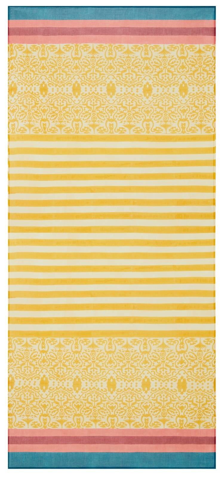 Lisa Corti tenda mussola di cotone 110x240cm damask design gold Nuovo