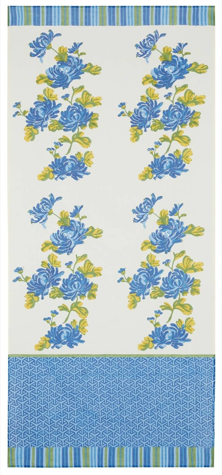 Lisa Corti tenda mussola di cotone 110x240cm vienna blue cream Soddisfazione Garantita