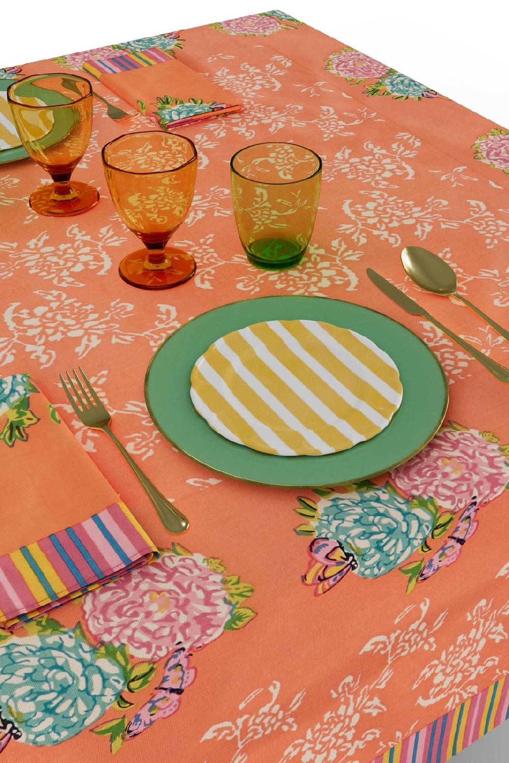 Lisa Corti telo cotone 180x350cm kandem queen peach Consegna Veloce