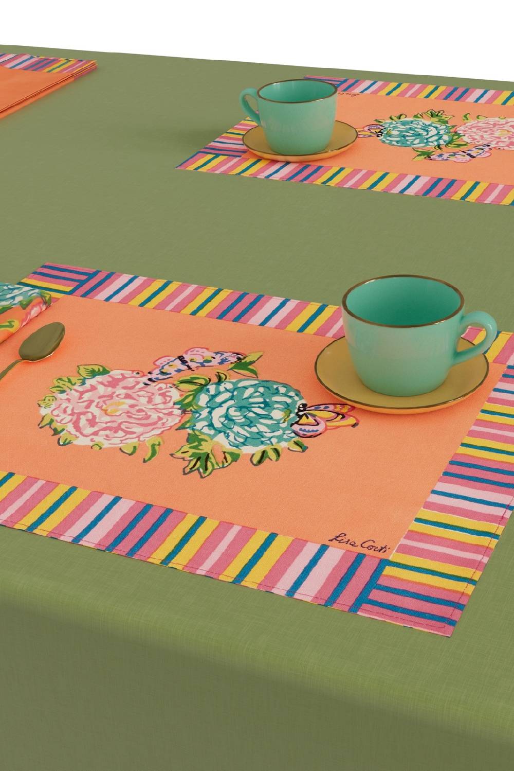 Lisa Corti tovaglietta cotone 35x48cm kandem queen peach Prezzo Ridotto