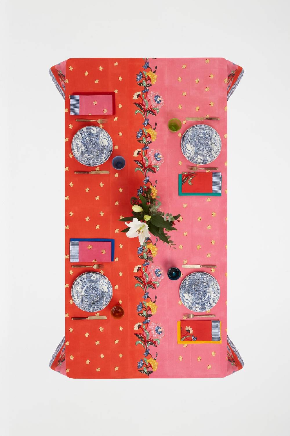 Lisa Corti telo cotone 180x350cm indonesian red rose Novità