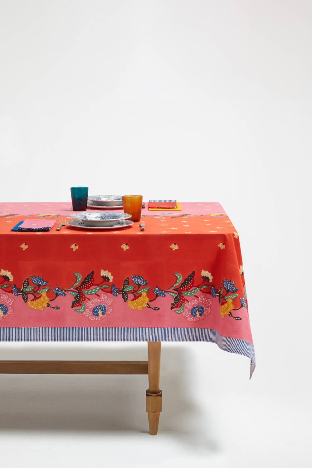 Lisa Corti telo cotone 220x220cm indonesian red rose Economico