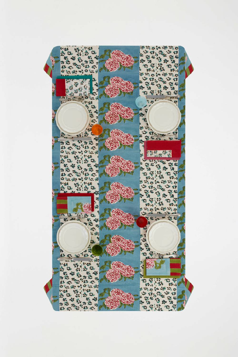 Lisa Corti telo cotone 220x350cm leopard stripes sky I Più Venduti