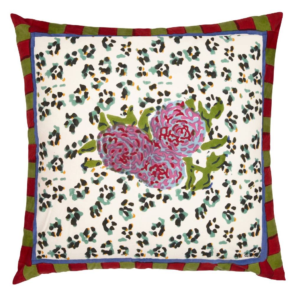 Lisa Corti federa cotone 60x60cm leopard stripes sky Vendita