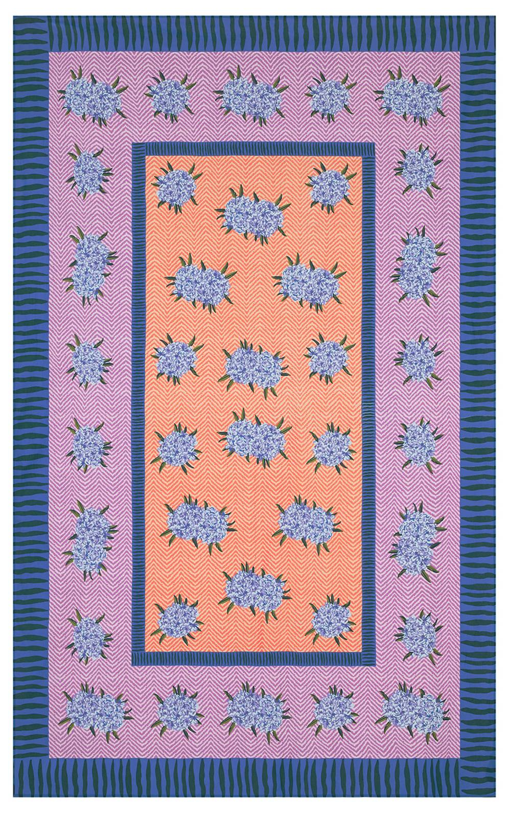 Lisa Corti telo cotone 180x270cm oleander lilac peach Spedizione Gratuita