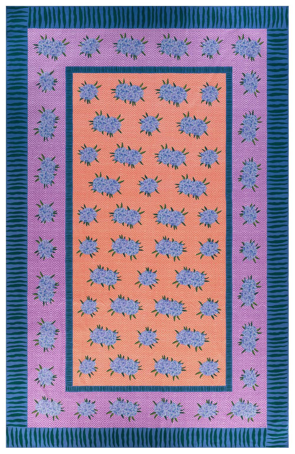Lisa Corti telo cotone 220x350cm oleander lilac peach Soddisfazione Garantita