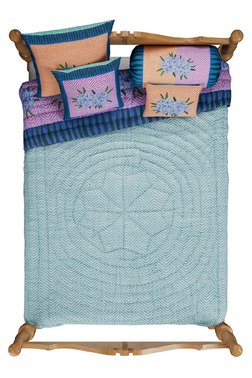 Lisa Corti trapunta reversibile 220x270cm oleander lilac peach Fino Al -60%