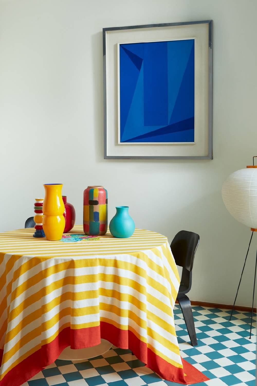 Lisa Corti telo cotone 180x180cm la veste x lisa corti nizam stripes sun yellow natural Novità