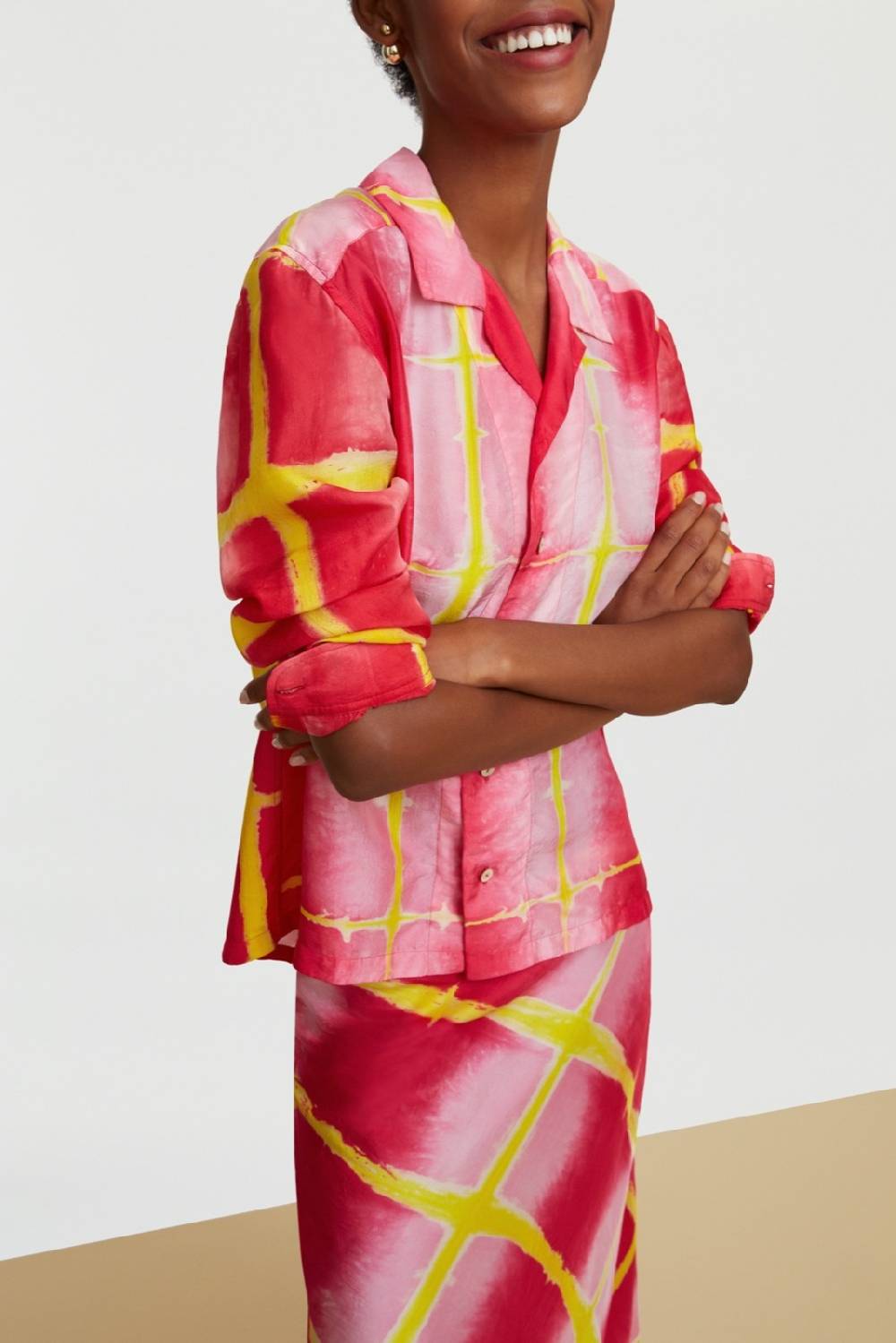 Lisa Corti camicia onda tangra pink Economico