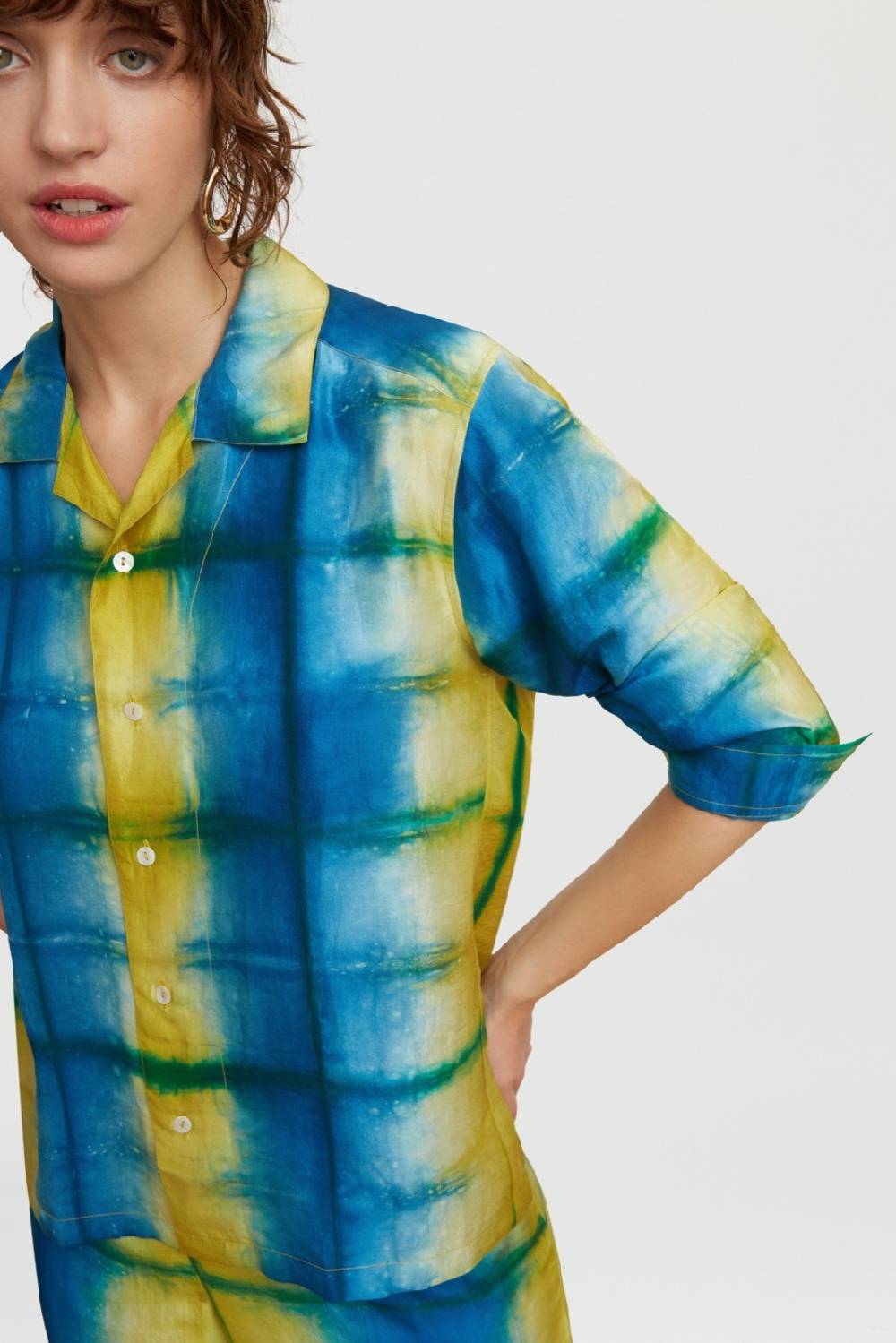 Lisa Corti camicia onda tangra sulphur Online