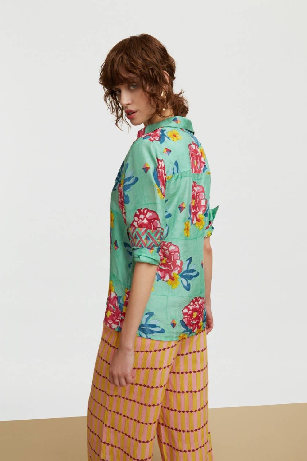 Lisa Corti camicia bella ramye aqua In Vendita