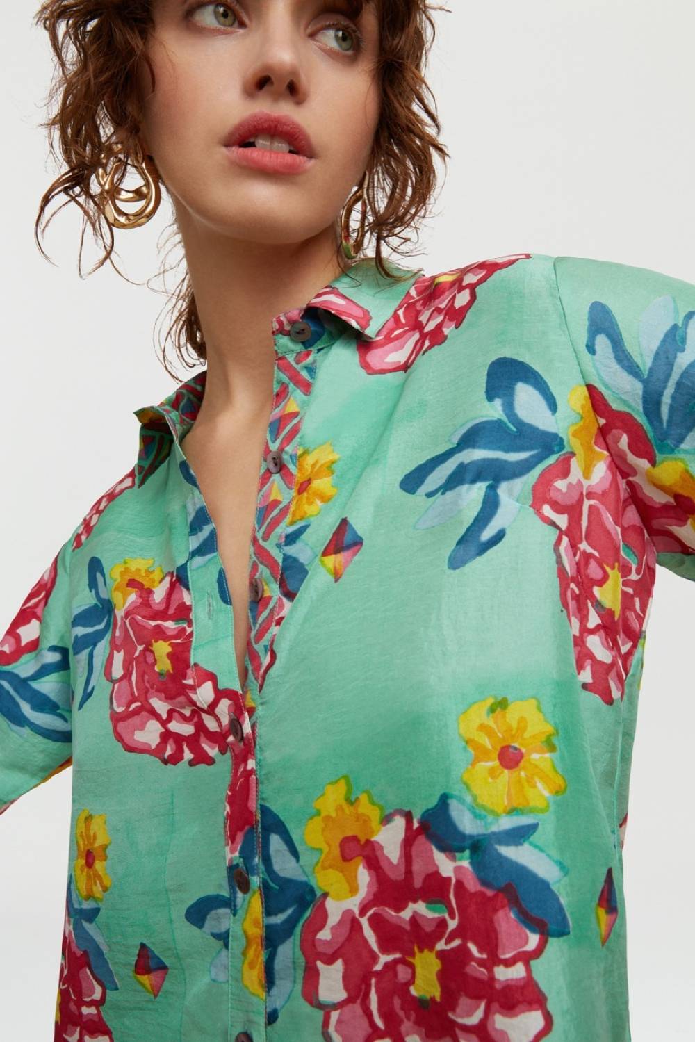 Lisa Corti camicia bella ramye aqua In Vendita