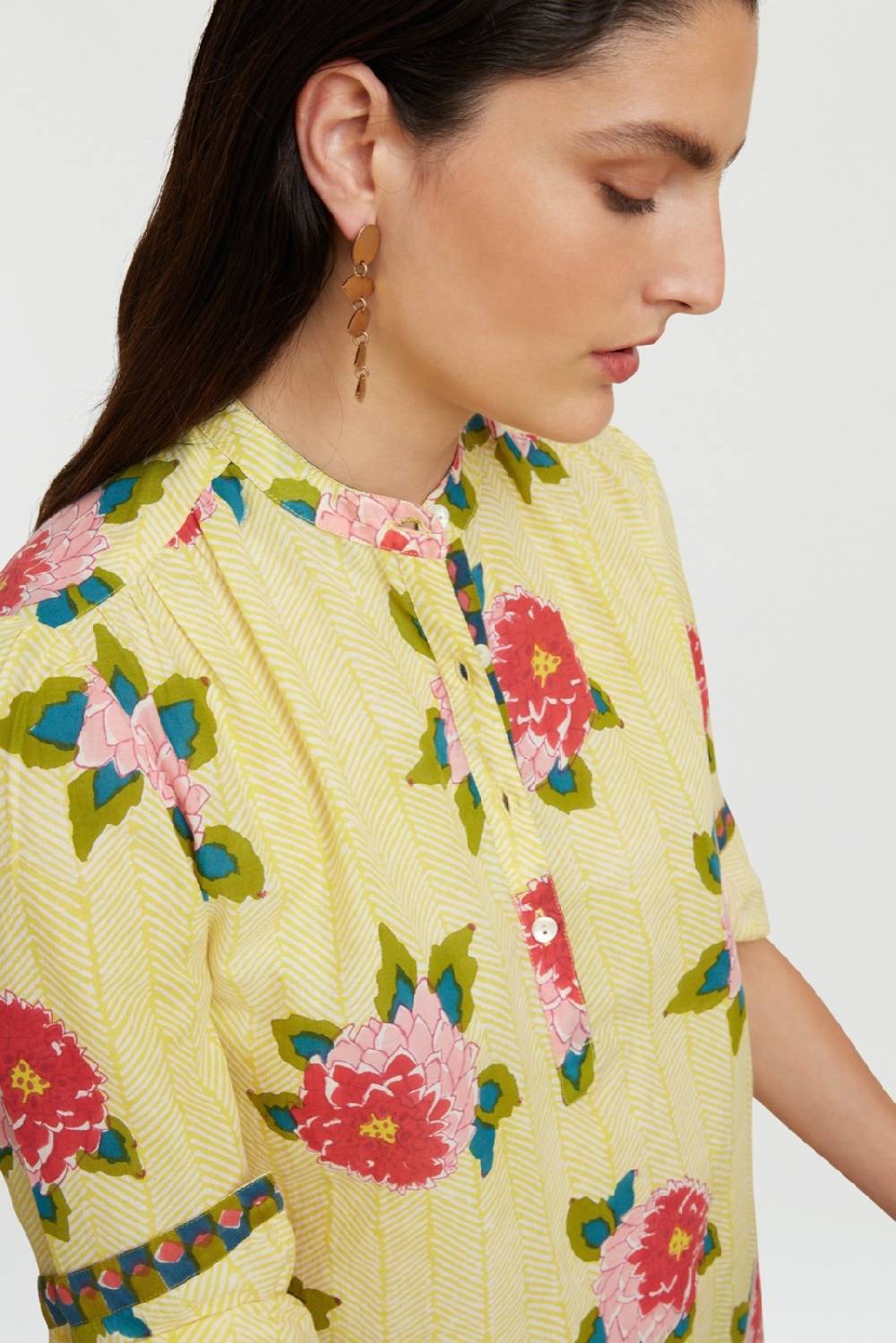Lisa Corti camicia batumi barwara light yellow Vendita Calda