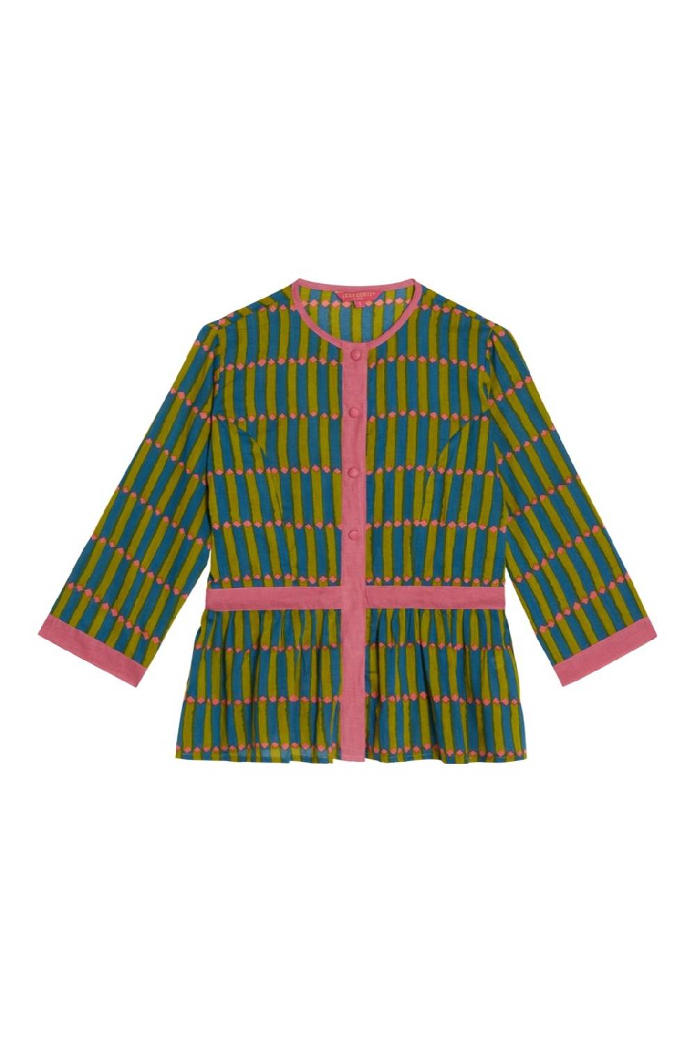 Lisa Corti top rainbow diamond stripes acid green I Più Venduti